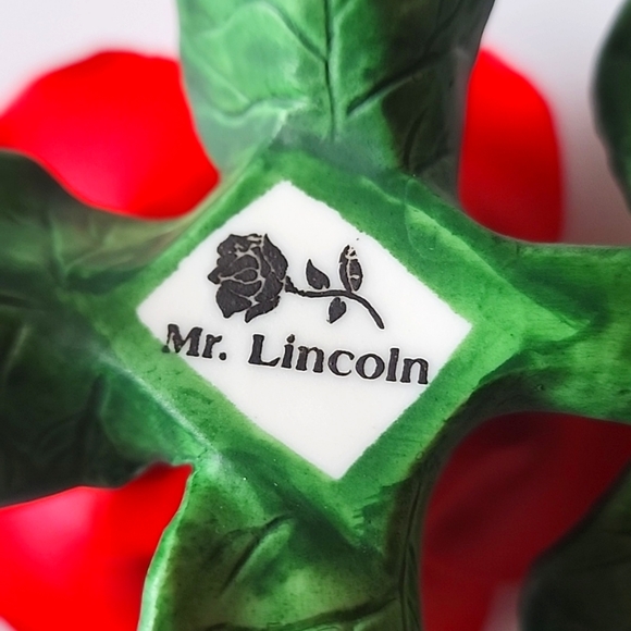 Mr. Lincon, Red ROSE on Vine Decorative. Americans Favorite Porcelain Flower. - Picture 2 of 10